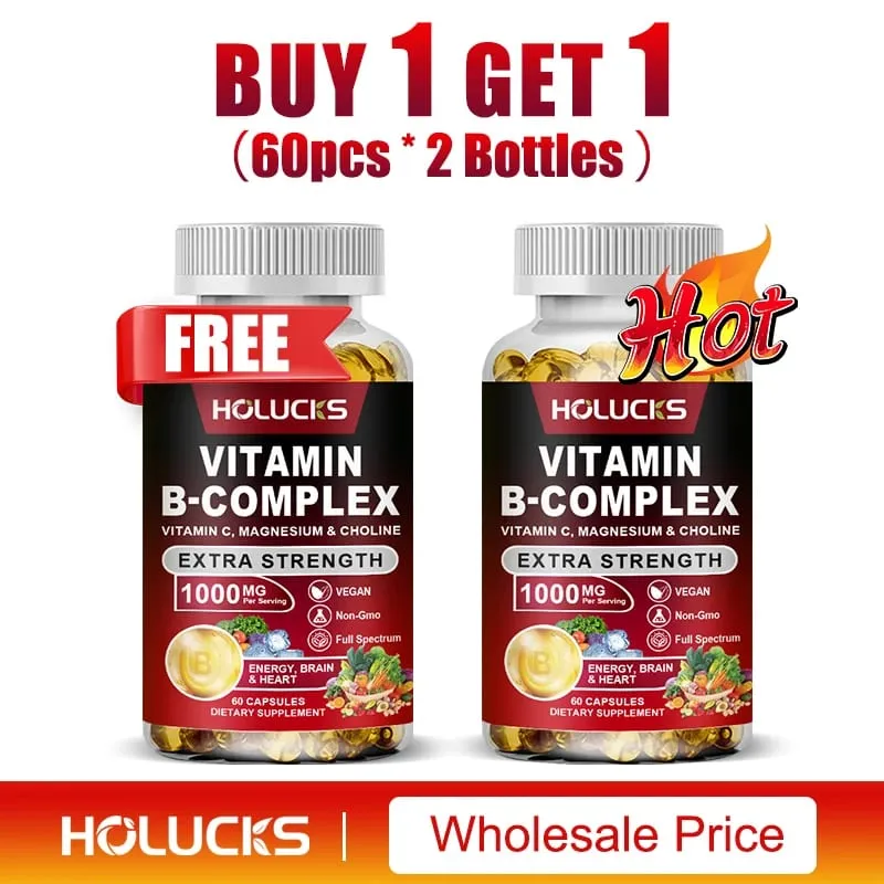 B1-vitaminban gazdag komplex B-vitamin-kiegészítő B2-B3-B5-B6-biotin, Erő Energia-támogató Az agy és a szív elősegíti az anyagcserét — image 8