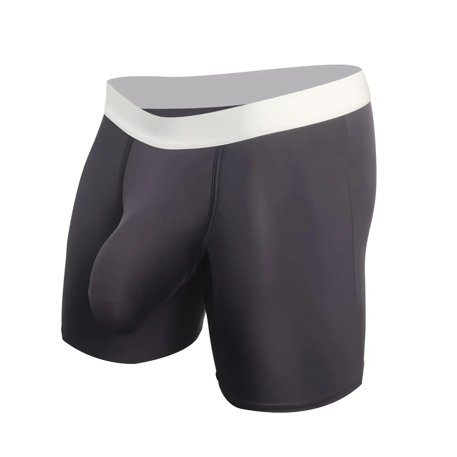 Mens Cool Ice Silk Boxer Briefs Extra Deep Pouch Breathable Long Running Sport Gym Underwear Anti Chafe Free Soft Trunks — image 11