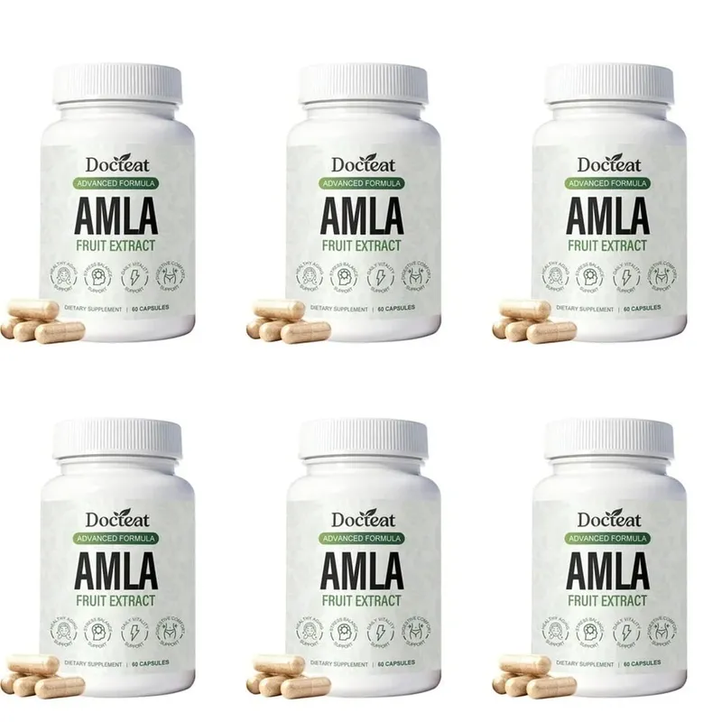 Docteat Amla gyümölcskivonat kapszula az immunrendszer támogatásáért és a bőr egészségéért C-vitamin B3-vitaminnal CoQ10 és PQQ 60 kapszula — image 12
