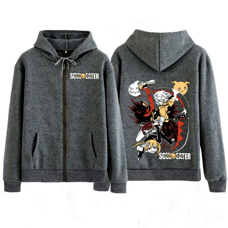 Anime soul eater maka albarn zíper hoodies engraçado roupas femininas masculinas moda roupas de grandes dimensões casuais manga longa streetwears — image 7