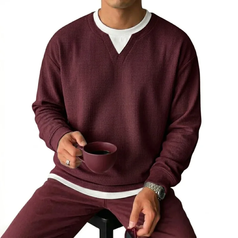 New Long Sleeve Sweatshirts for Men Casual T-Shirts Luxury Men's Coats Waffle Crew Neck Hoodie Men Poleron Breathable Tshirts — image 12