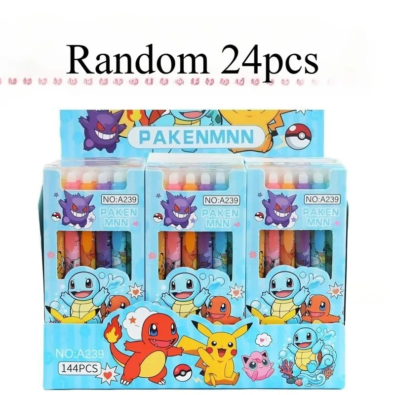 Random 6/12/24pcs Pokemon 0,5mm Blue Ink Erasable Neutral Pens Χαριτωμένα σχολικά προμήθειες Γελοιογραφία Γραφική γραφική μολύβι — image 9