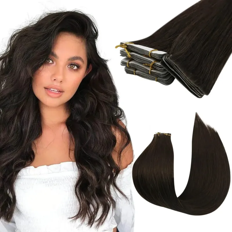 Moresoo Injection Tape Hair Extensions Ash Blonde Highlight Virgin Hair Φυσική ίσια ταινία Brazilian in Human Hair Extension