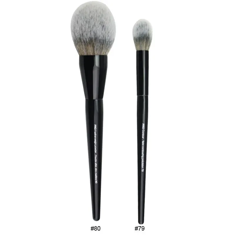2 pièces/ensemble pinceaux de maquillage noirs Pro poudre de cheveux synthétiques ombre à paupières tache point culminant fond de teint aérographe diffuseur pinceau de maquillage — image 16