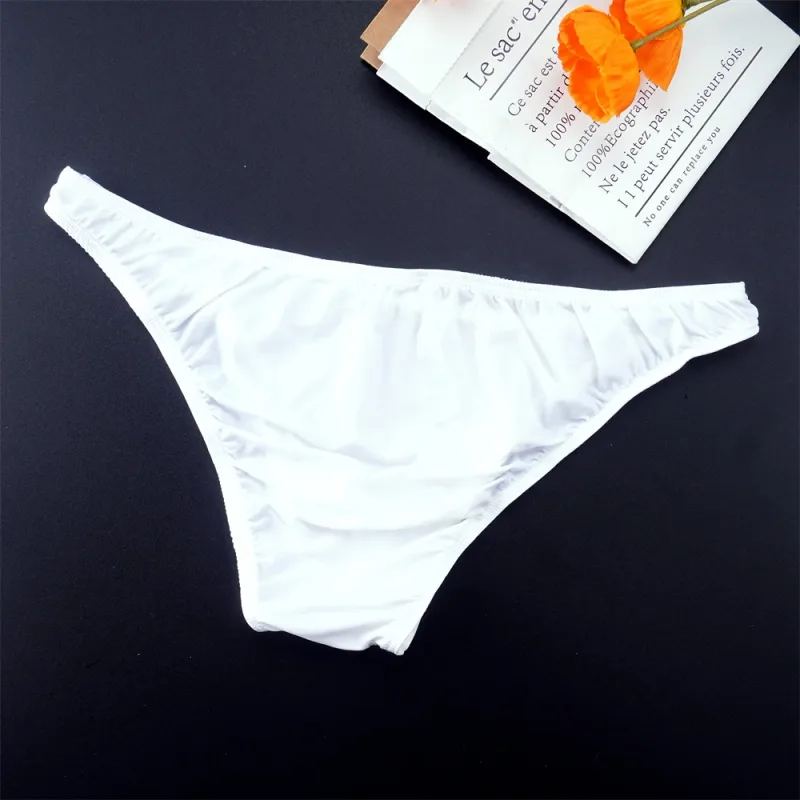 Lalaking Solid na Kulay Ice Silk Seamless Briefs Low Waist U Convex Panties na Panlalaki Ultra-manipis na Kasuotang Panloob na Elastic Mabilis na Tuyong Hininga na Panty — image 9