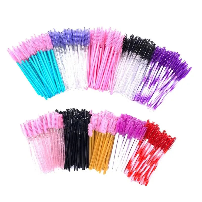 YGirlash 50 יחידות Lash Swans מוליך ריסים קריסטל ידית יהלום חד פעמית שרביטי מסקרה ניילון מברשת כלים קוסמטיים — image 2