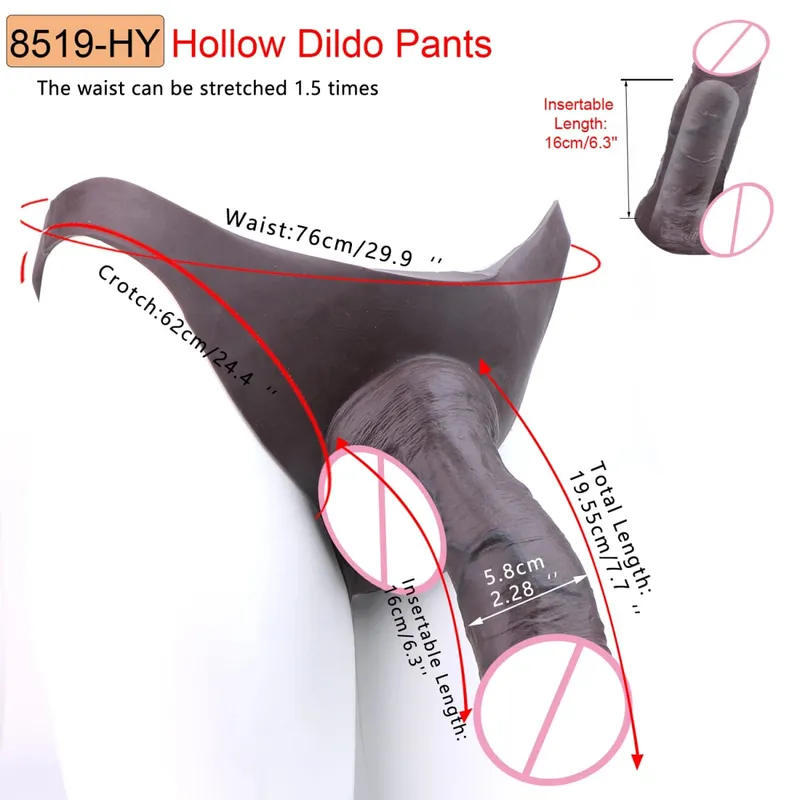 2 Colors Huge Hollow Dildo Pants High Waist Strap-On Penis Extender насадка на член For Men Delay Ejaculation Ultra Dildo — image 22