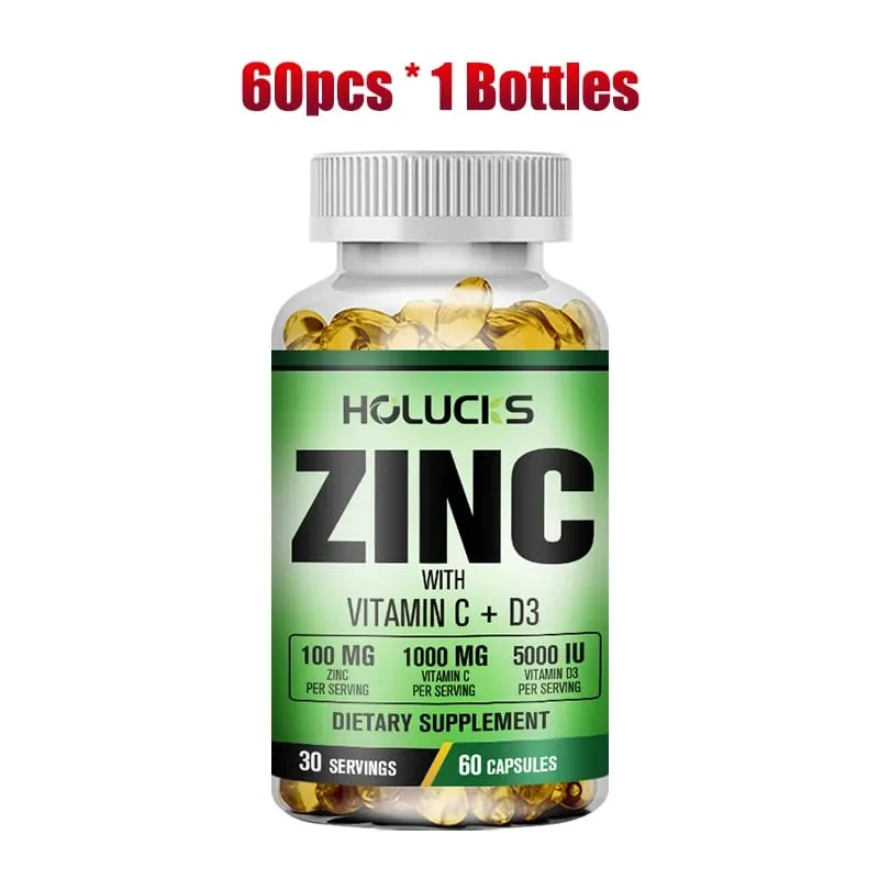 Buy 2 Get 2 Free! Zinc Capsules Support Strong Immunity & Overall Vitality Respiratory Health & Strong Bones Antioxidant