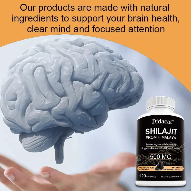 Shilajit with Ginseng Extract 500 Mg Helps Improve Overall Vitality Memory & Brain Function 85+ Trace Mineral Complex — image 3