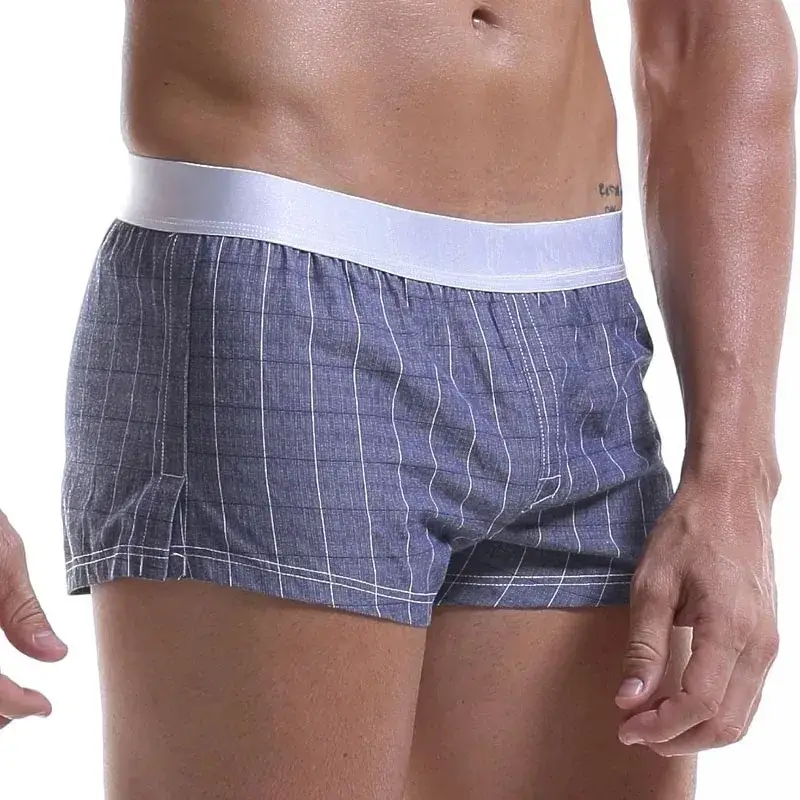Homens boxers de algodão shorts soltos multicolorido masculino xadrez roupa interior homewear confortável calças seta 3256806911165516 — image 9