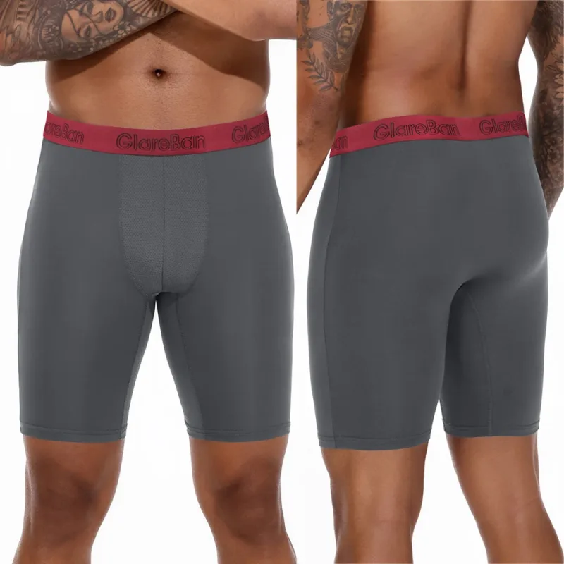 4 Pieces Mixed Colors Quick-Dry Long Leg Boxer Briefs Underpants Underwear For Home And Sports Hight Quality Male Panties Pants — image 41