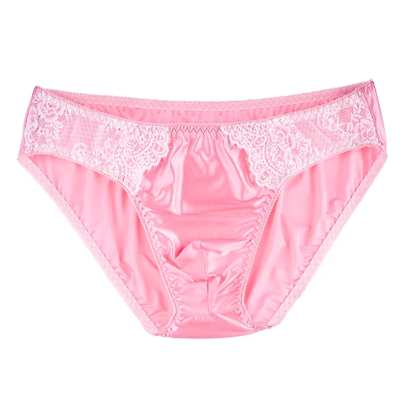 Men's Sexy Briefs Comfortable Healthy Elastic Soft Pouch mid Waist Pure Underwear Men's lace shiny gay underwear — image 1