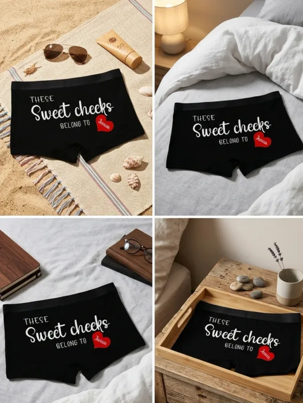 Custom Name Boxers for Men Personalized Cotton Boxer Briefs with Name on Back Gift for Him Husband Boyfriend Birthday Valentine — image 5