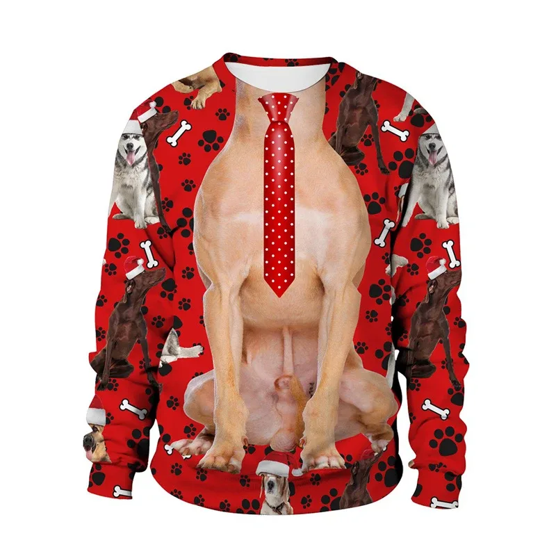 Funny 2026 Ugly Christmas Sweater For Men Women New Xmas Cat Dog Pattern Sweatshirt Festival Party Crew Neck Pullover Hoodies — image 17
