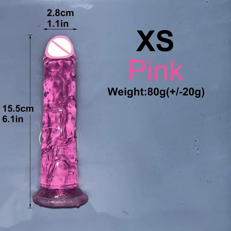 Olcsó 5 színű kis átlátszó vibrátor tapadókorong Jelly Dick női erotikus anális szex játékok Puha klitori hüvelyi maszturbátorok pénisz — image 17