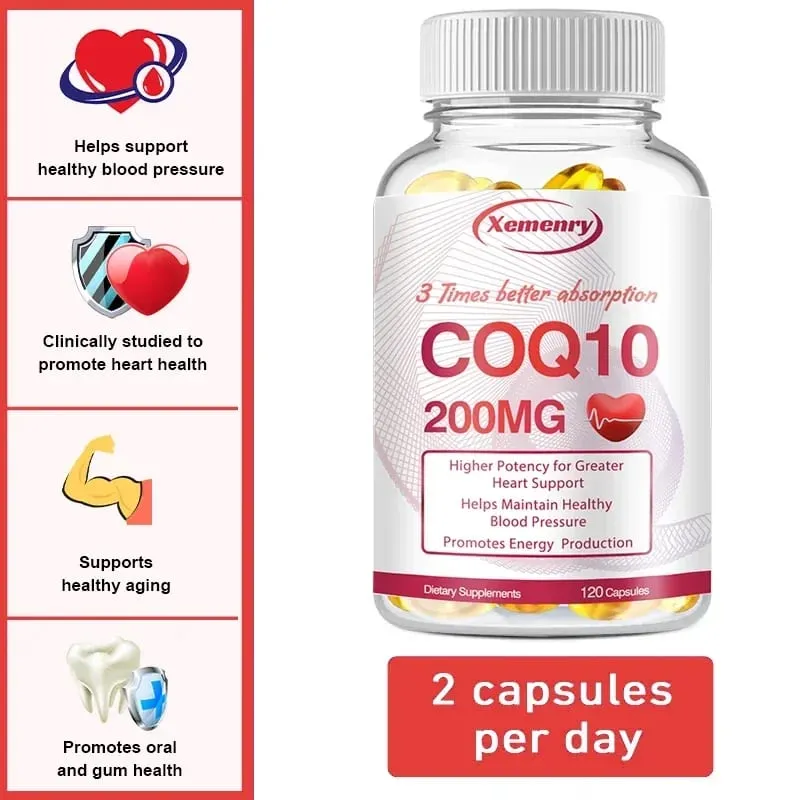 Coenzyme Q10 Κάψουλες 200mg -Παρέχουν Ενεργειακή Υποστήριξη Καρδιάς και Καρδιαγγειακής Υγείας Προάγουν το μεταβολισμό Αντιοξειδωτική