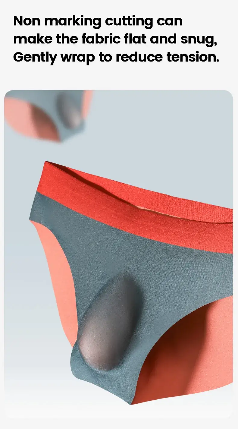 Men's ice silk seamless underwear 3D punch mold triangular underpants summer thin bottom pants Men's sports shorts