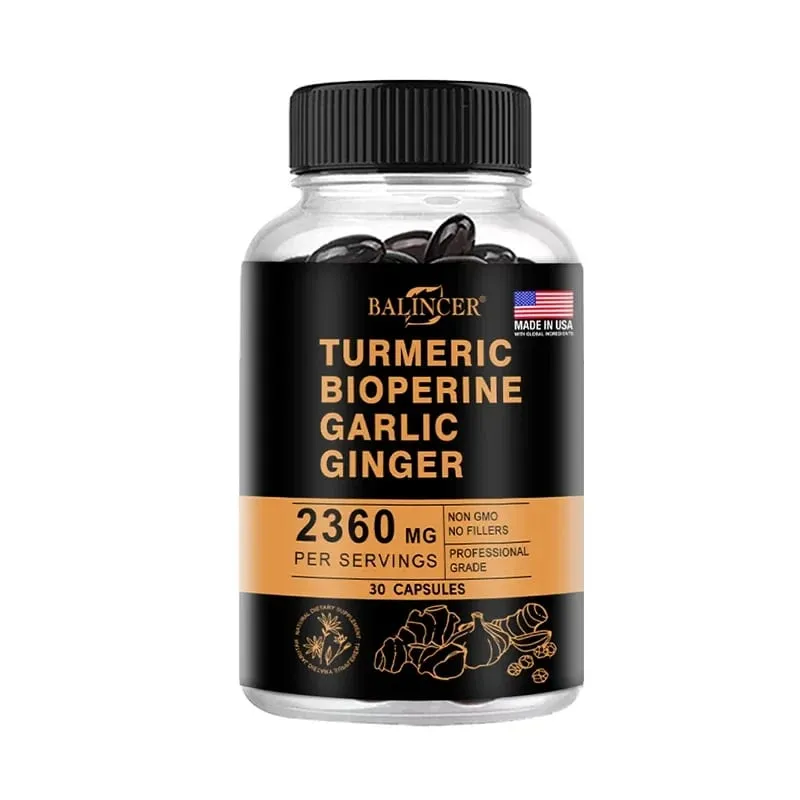 Kurkuma gyömbér-kiegészítő piperinnel 2360 Mg fokhagymával Comfort Emésztést és immunrendszert segítő tápanyag-kiegészítő kalcium-gluténmentes — image 9