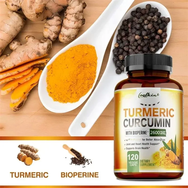 Turmeric Curcumin Capsules Contains 95% Curcumin Energy Supplement Support Bone Joint Health Anti-inflammatory Antioxidant — image 3