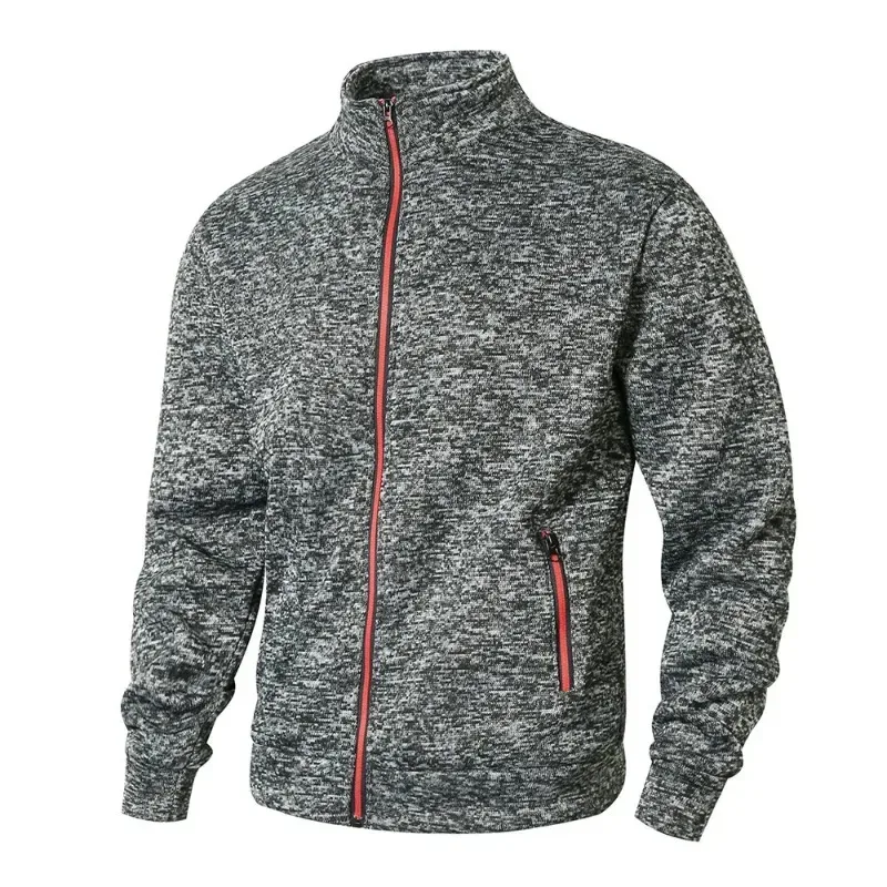 Panlalaking Stand Collar sweatshirt kaswal na zipper Cardigan Jacket sa labas ng Long Sleeve Solid Color Pullover Magaang Streetwear — image 5