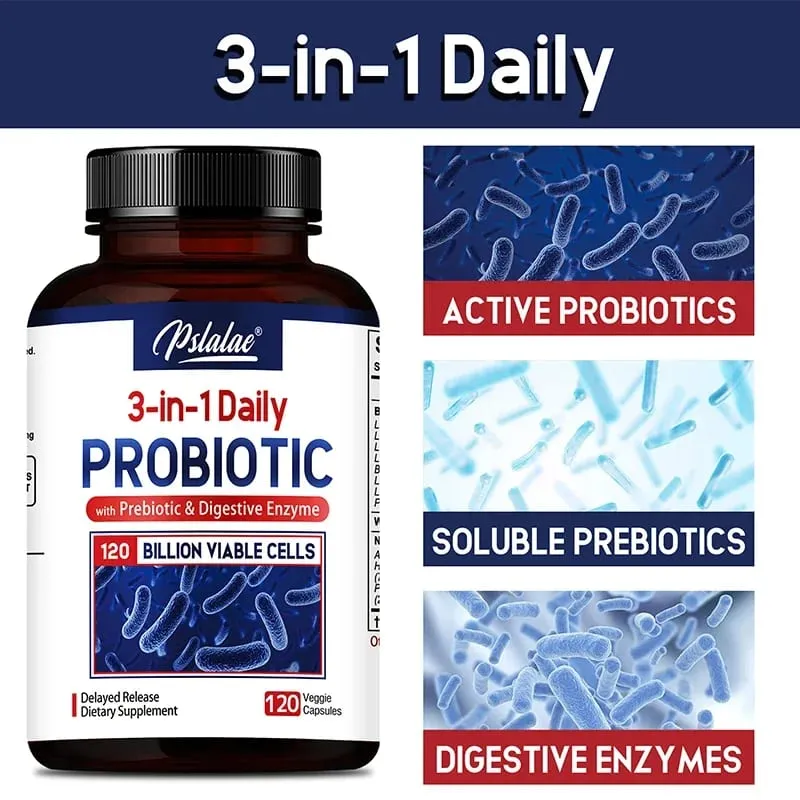 Probiotics + Prebiotics + Digestive Enzymes - Promote Intestinal Flora Digestive Health Women & Men Provide Lasting Energy — image 4