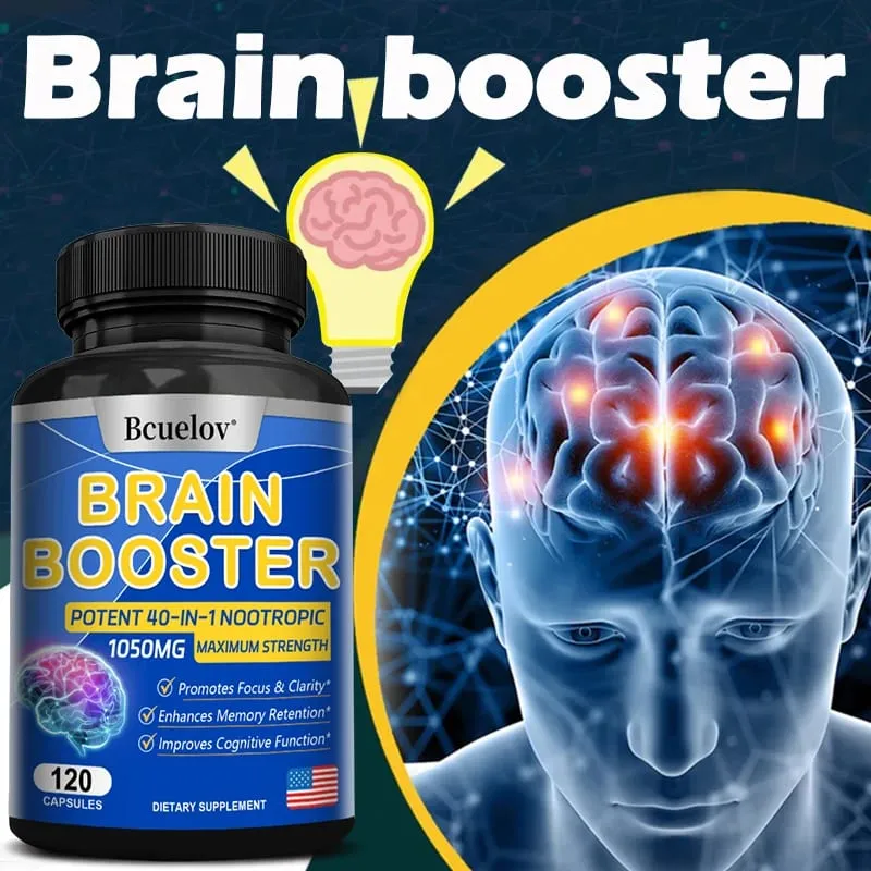 Powerful 14-in-1 Brain Booster - Supports Brain & Nervous System Health Promotes Focus & Clarity Boosts Cognitive Antioxidant