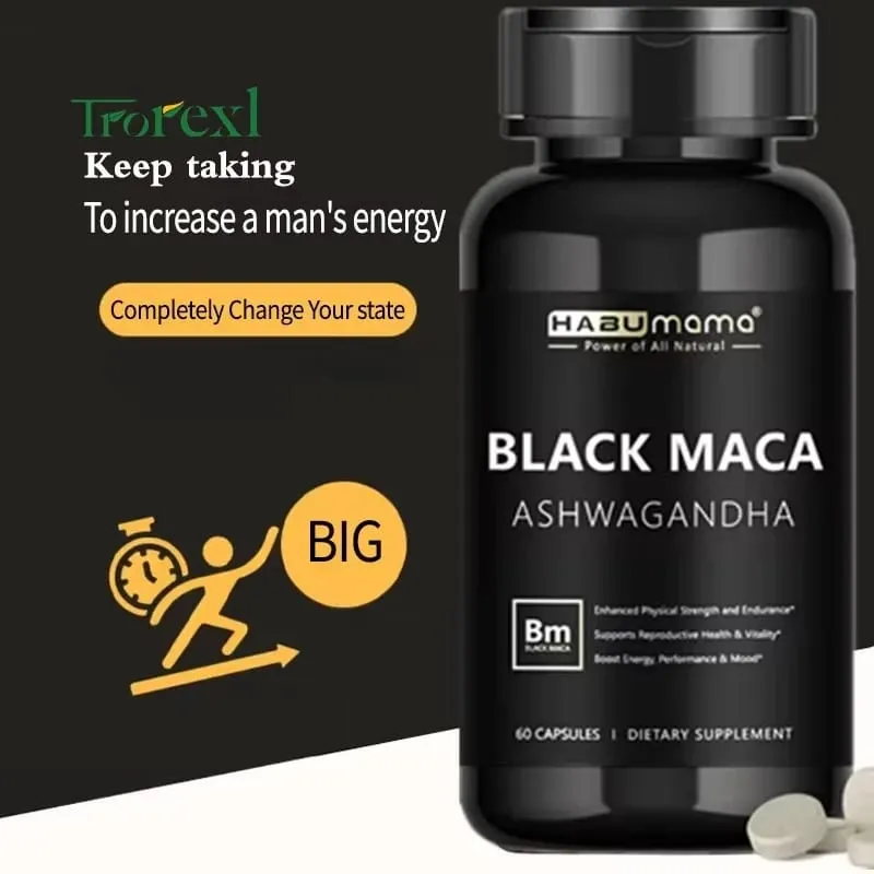 Organic Black Maca -60 Tablets 100% Pure Non-GMo Supports Reproductive Health Natural Energizer Stamina Performance Enhancer — image 3