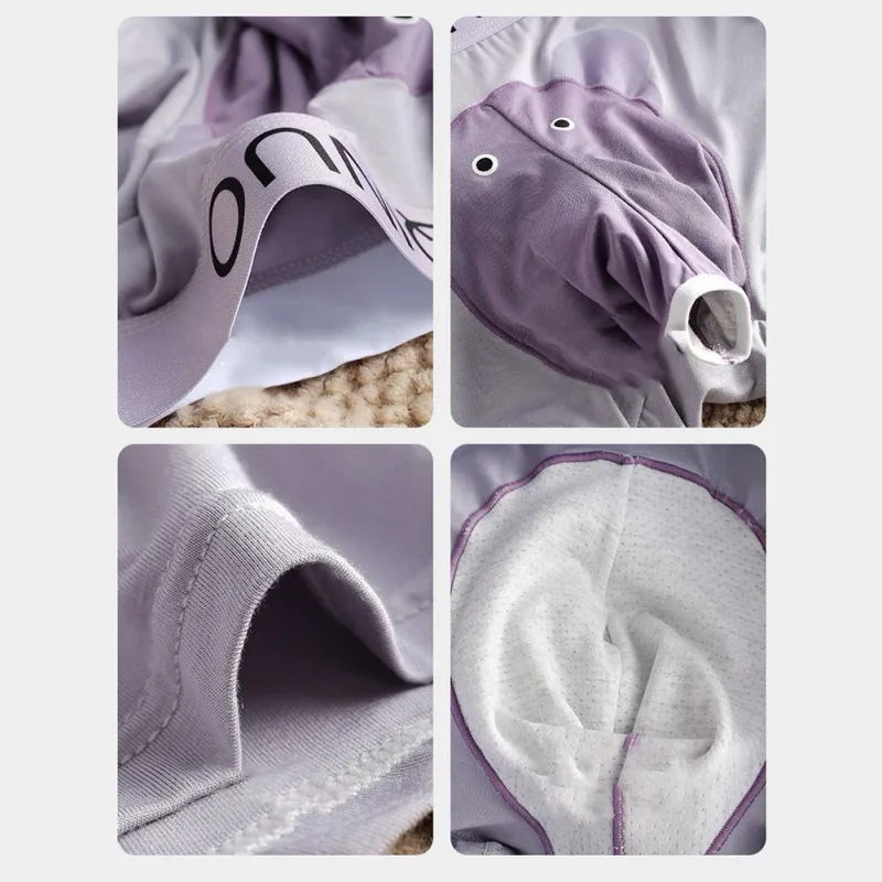 Men Cute Elephant Print Boxer Briefs Elastic Letter Waist 3D Pouch Soft Breathable Daily Sleep Home Casual Comfy Underwear Wear — image 17