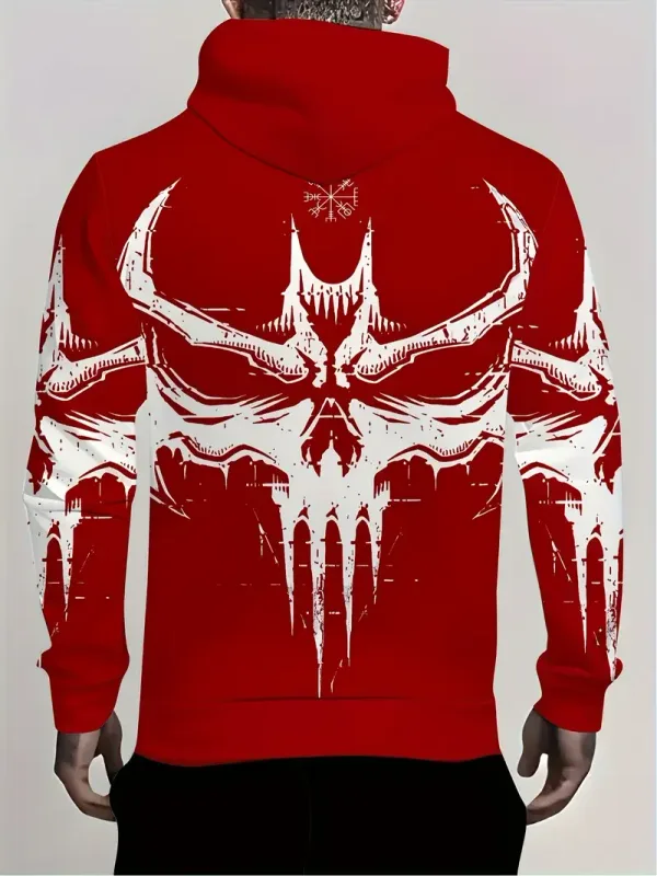 Gothic Bat 3D Print Luvtröjor för män Dam Street Style Sweatshirts Pullover Höst/Vinter Lös Casual Halloween träningsoverall — image 3