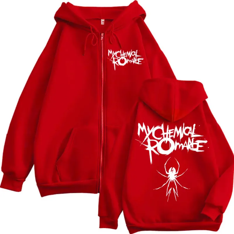 Limited My Chemical Romance Band Merch Zipper Hoodies Punk Rock Hip Hop Zip Up Sweatshirt Mga Lalaki Babae Fashion Vintage Pullover — image 6