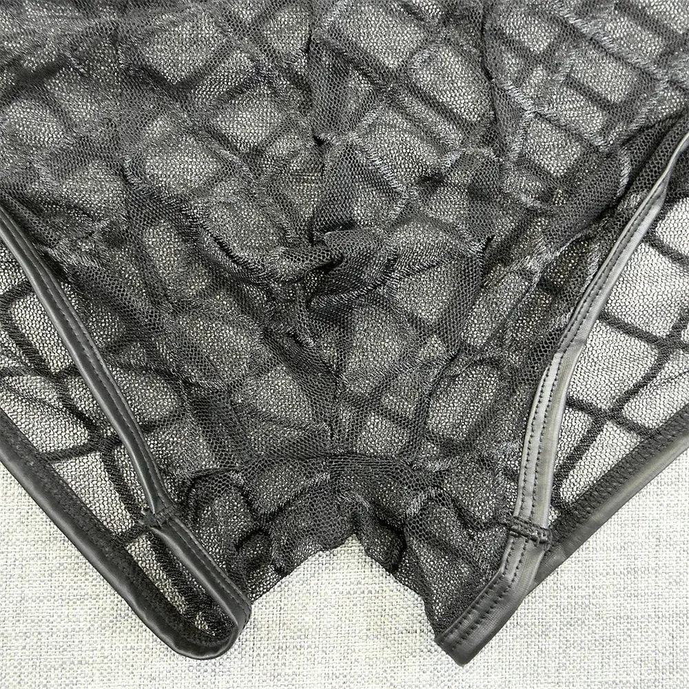 Male Sexy Diamond Mesh Ultra-thin Transparent Boxer Shorts Summer Quick Drying Boyshorts Bulge Pouch Men Underwear — image 7