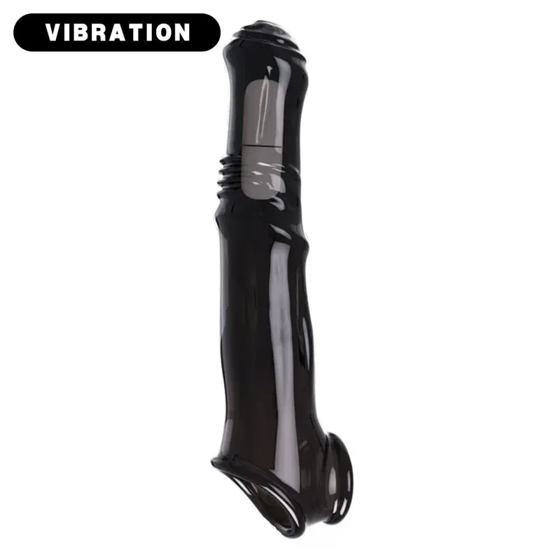 Vibrátor pénisznagyobbító ujjú péniszhosszabbító 7 cm-es farú, újrafelhasználható óvszer késleltető magömlés szexuális játékok férfiaknak szexuális termékek