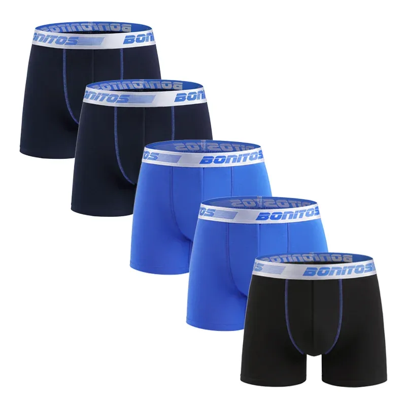 5 pçs cuecas masculinas de algodão boxer briefs clássico calcinha bonitos carta cintura elástica boxers roupa interior para homem shorts