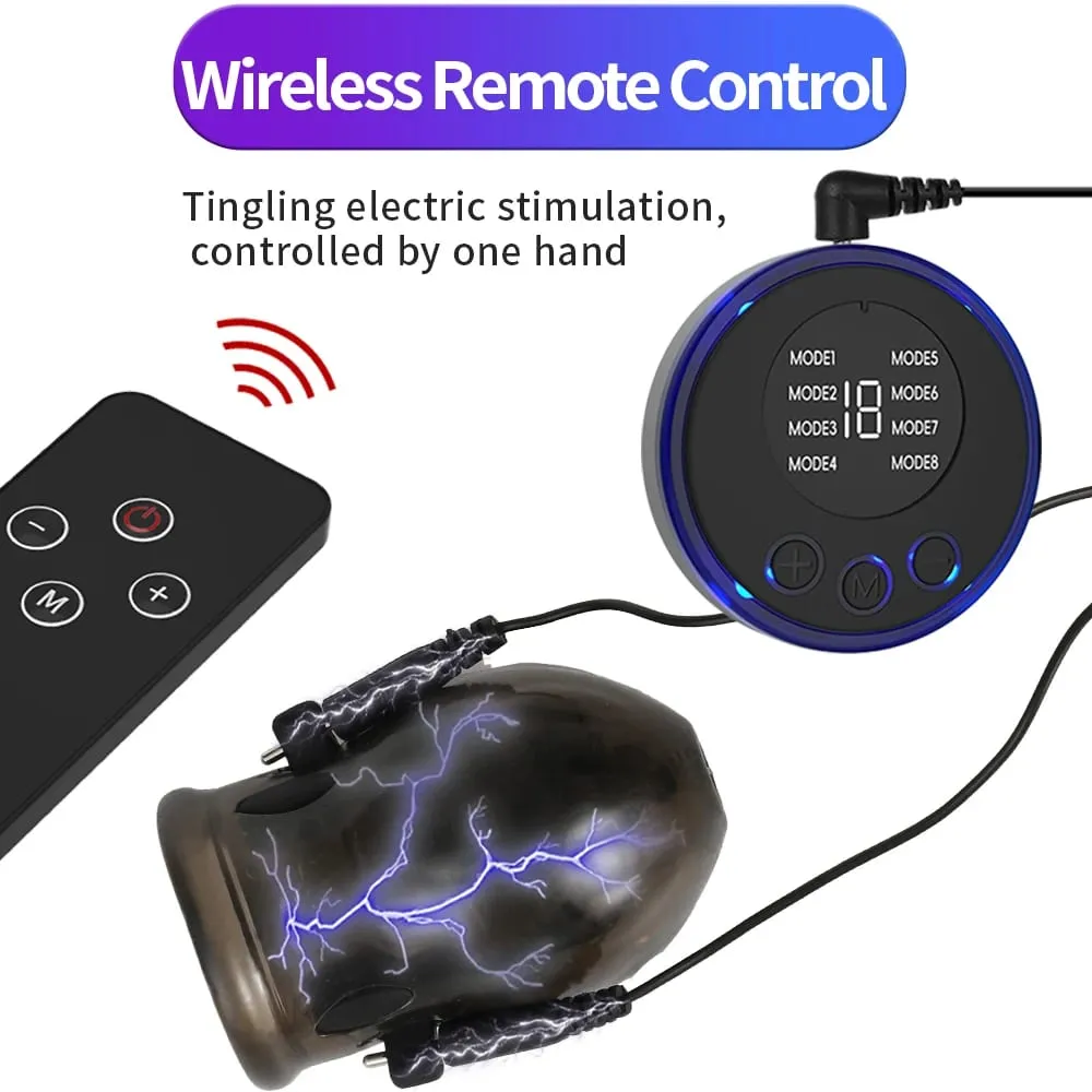 Electro Shock Δαχτυλίδι πέους Ηλεκτρικό Δαχτυλίδι μεγέθυνσης πέους Μασάζ Δαχτυλίδι πέους για ενήλικες Παιχνίδια με ηλεκτρικό κίνητρο σεξουαλικά παιχνίδια για άνδρες — image 5