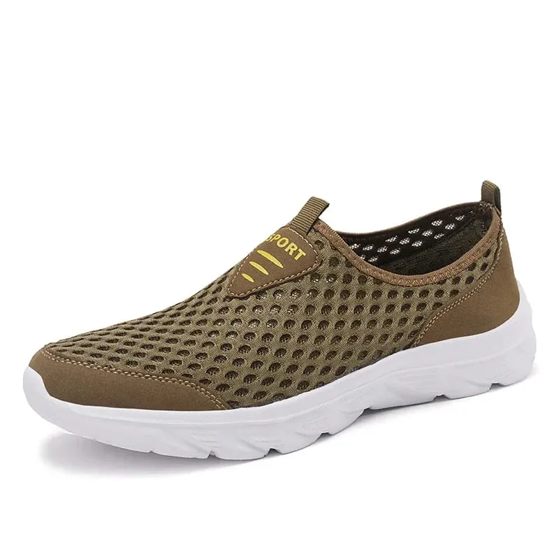 Breathable Mesh Shoes Men Slip on Male Casual Sneakers Anti-slip Mens Non Slip Flats Outdoor Walking Shoes for Man
