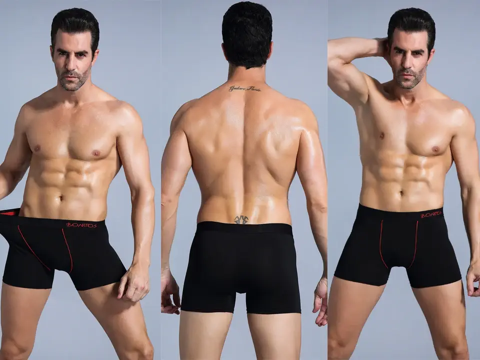 4 pçs algodão boxers para o homem roupa interior de alta qualidade calcinha masculina clássico shorts carta cintura boxer briefs — image 3