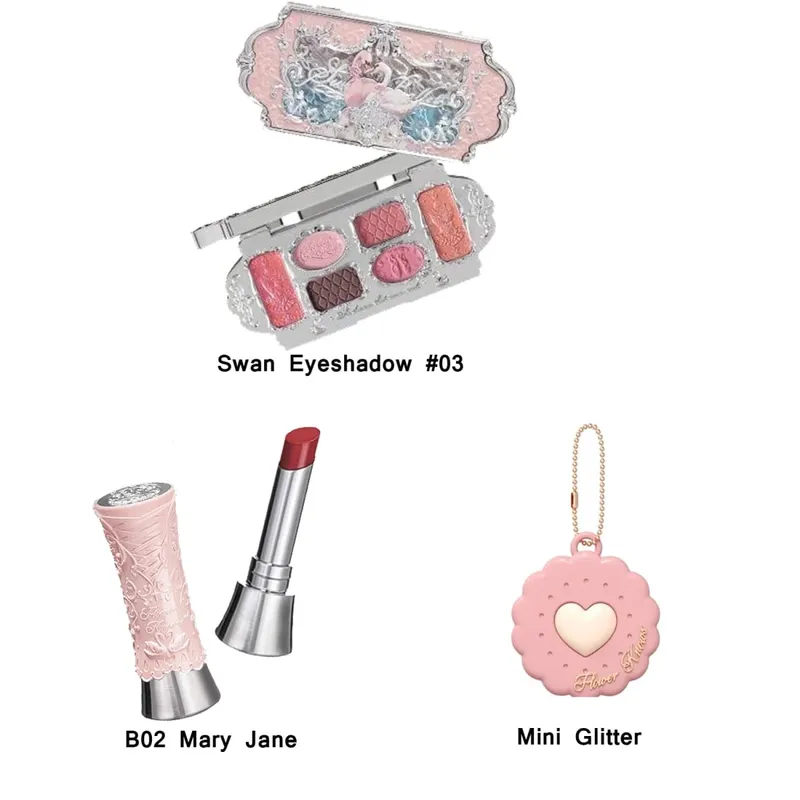 Flower Knows Moonlight Mermaid Series Glitter Eyeshadow Palette High Pigment Shell Κοσμήματα Blush Σετ πινέλου μακιγιάζ Ματ φινίρισμα — image 3