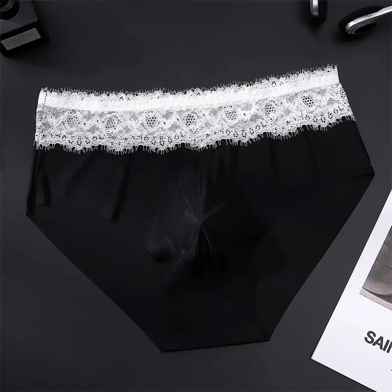 Ice silk men's underwear seamless cueca lace Sexy lingerie thin convex bag calzoncillos hombre adults 18 plus tangas japonesa — image 4