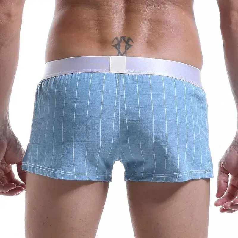 Homens boxers de algodão shorts soltos multicolorido masculino xadrez roupa interior homewear confortável calças seta 3256806911165516 — image 15