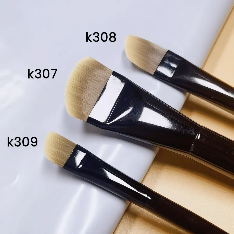 Black Curved Foundation Makeup Brushes Blush Beauty Foundation תחליב טיפוח מסיכת פנים איפור כלי מברשת