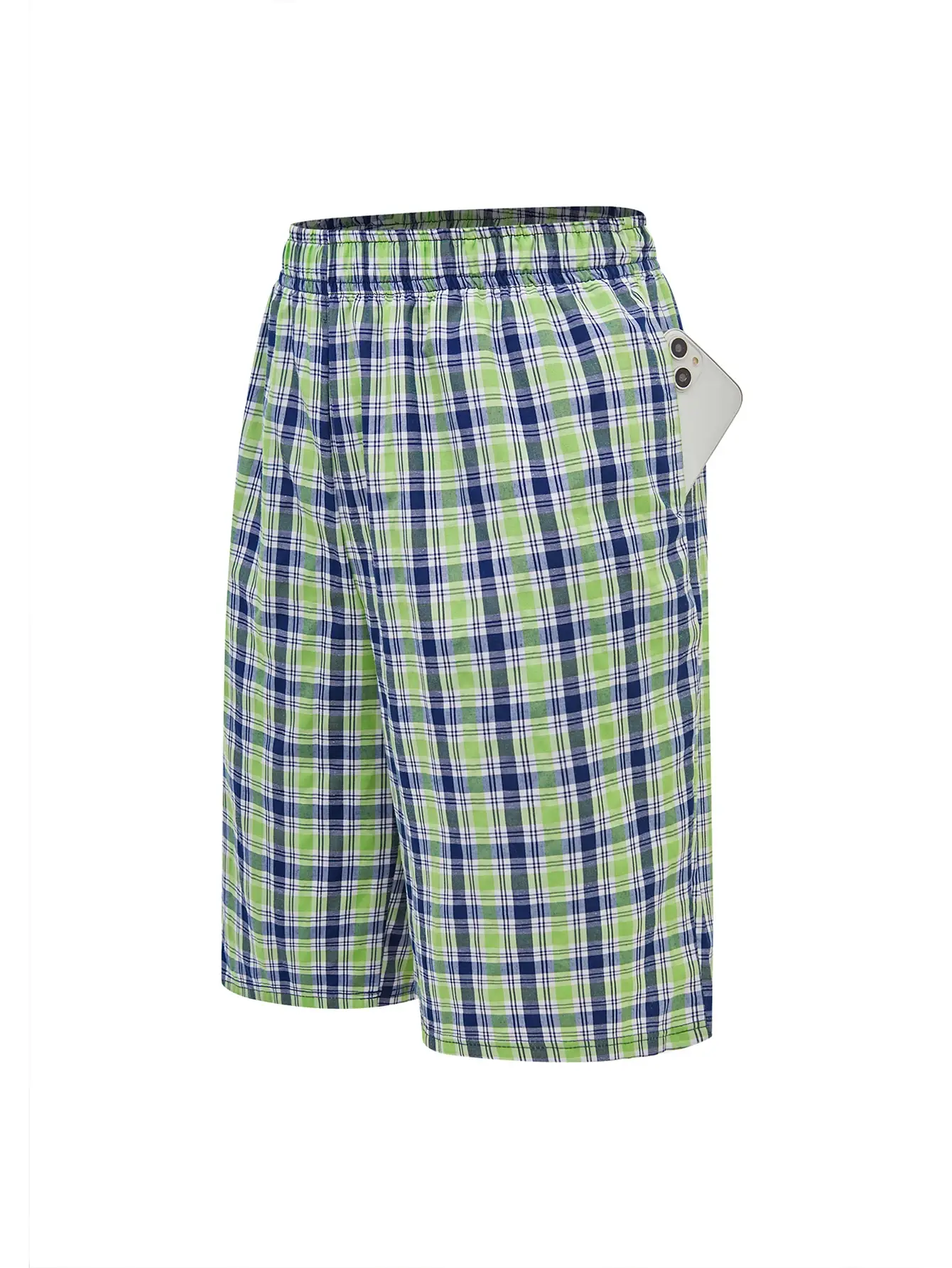 Calça longa de praia masculina, calça de canto plano, casual, xadrez, cintura elástica, confortável, casa, casual, dormir, juventude, calças de boxe — image 10