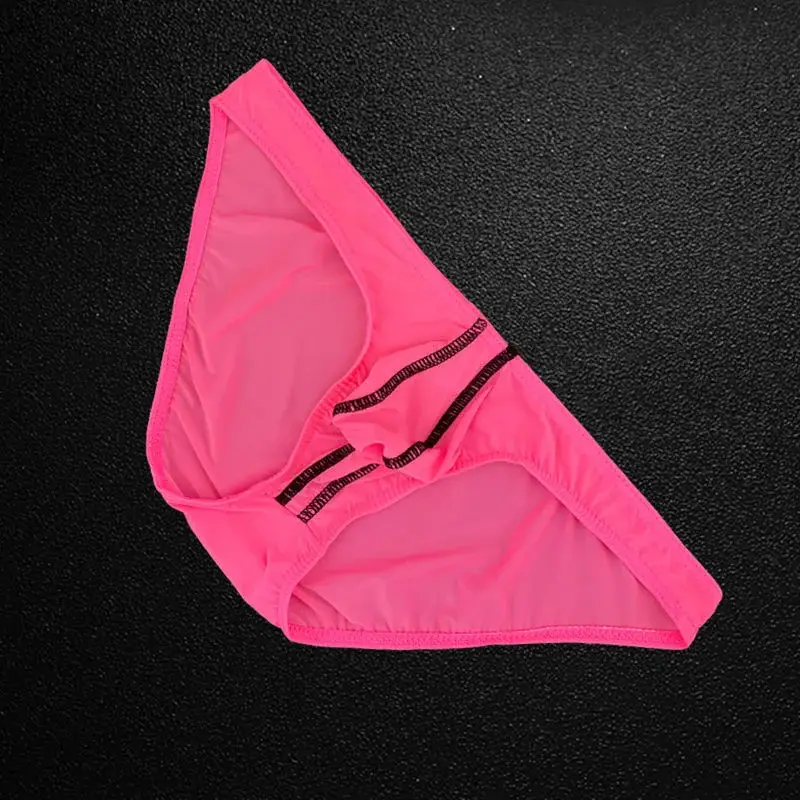 Cuecas masculinas de seda gelo ultra fino roupa interior sexy u bulge bolsa calcinha masculina conforto elástico secagem rápida cuecas — image 6