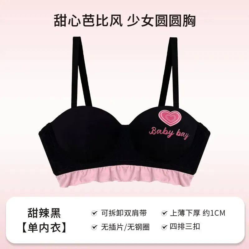 Blue Heart ללא תפרים חזייה אלחוטית עגולה חצי כוס הלבשה תחתונה עבור חזה קטן פוש-אפ ללא חוט סקסי מקורבים S-XL — image 10