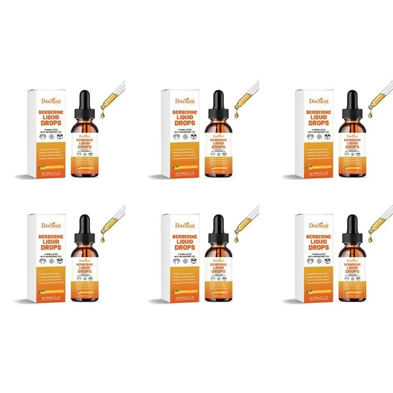 Docteat Berberine HCl Folyékony cseppek Támogatják az emésztés egészségét ceyloni fahéjjal és zöld kávébab ananász ízesítéssel 60 ml — image 12