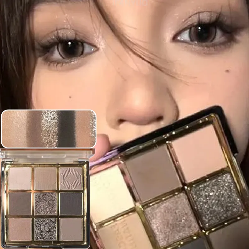 Παλέτα σκιών ματιών 9 χρωμάτων Pearl Matte Shimmer Eye Shadow Shiny Sequins Eye Contouring Pigments Μεταλλικό μακιγιάζ ματιών — image 2