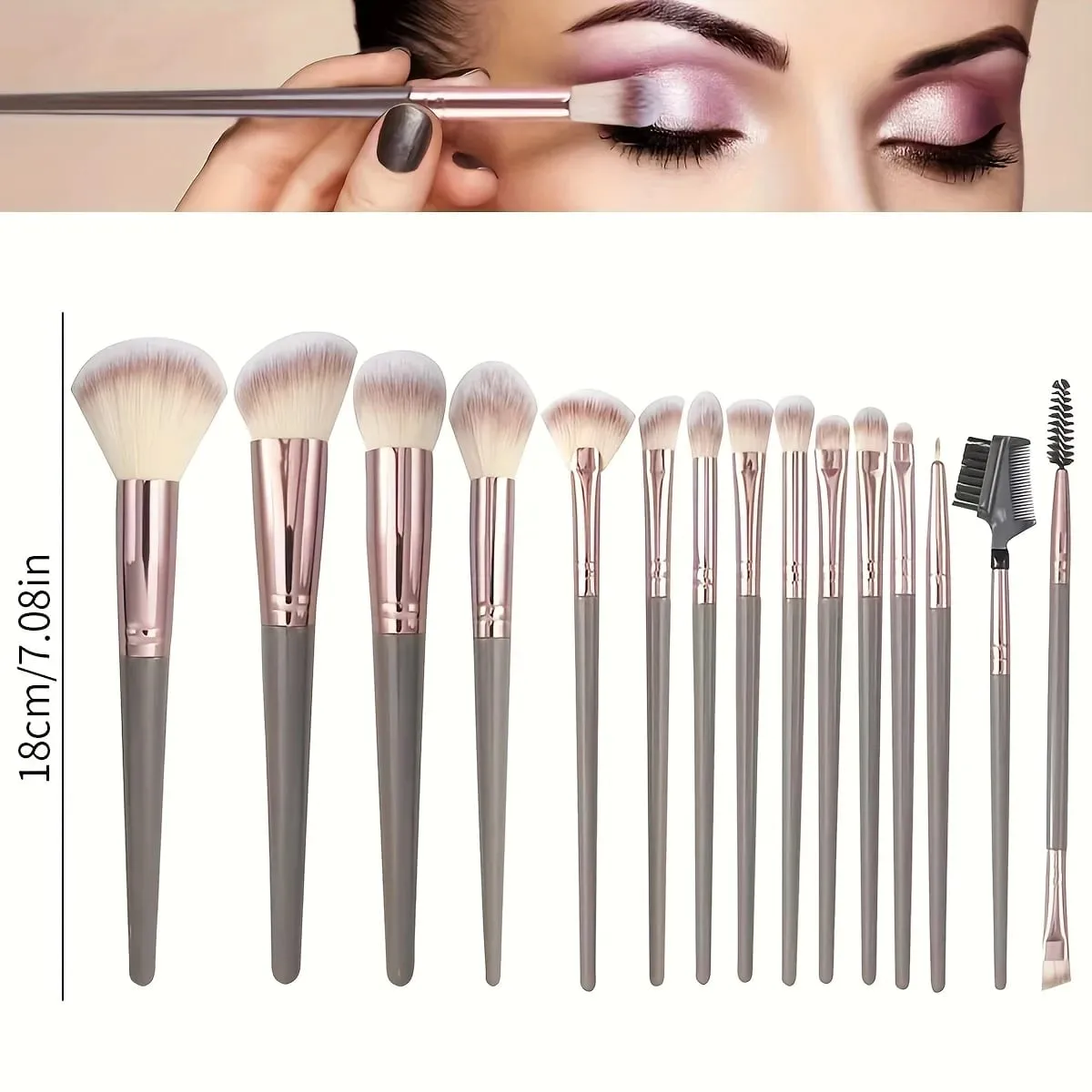 Ensemble de pinceaux de maquillage pour la Saint-Valentin, Kit d'outils de fond de teint multifonctionnel pour le visage, les yeux, le fard à joues, la poudre, ensemble complet de pinceaux de maquillage