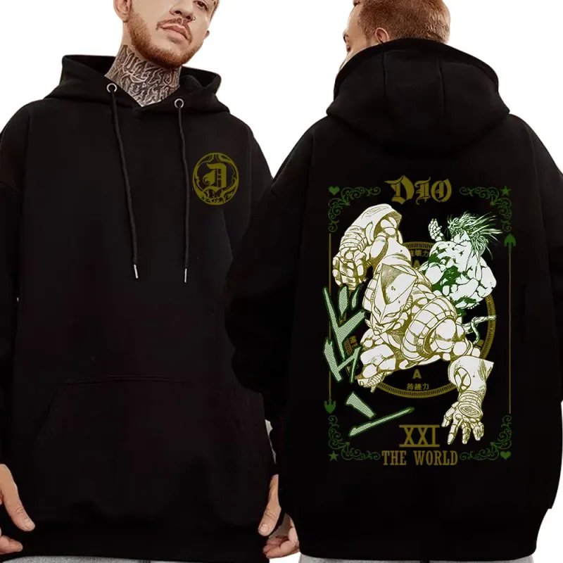 Anime Jojo Bizarre Adventure Hoodies Dio Brando Jotaro Kujo Manga Graphic Sweatshirts Men's Women Long Sleeves Fleece Pullovers — image 9
