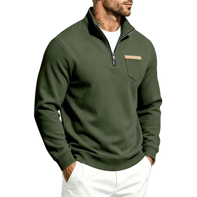 Homens 2026 outono inverno item quente velo forrado gola solta vintage moletom casual commuter moda masculina outerwear diário — image 16