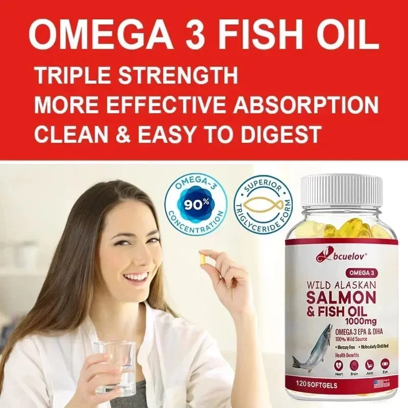 Vad alaszkai lazacolaj – tiszta hal Omega 3 EPA DHA zsírsavak – Támogatja az ízületek működését, az agy szem immunrendszerét és szív egészségét — image 6