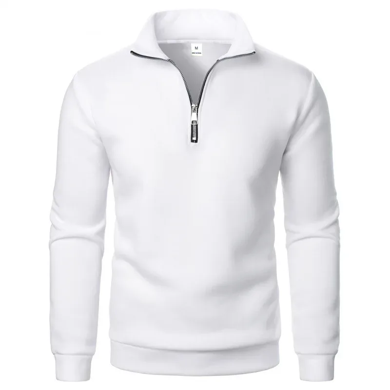 Frühling Herbst neue Casual Halb Zipper stehkragen sweatshirt Trend Einfache schlanke männer Pullover langarm tops männer sweatshirt — image 23